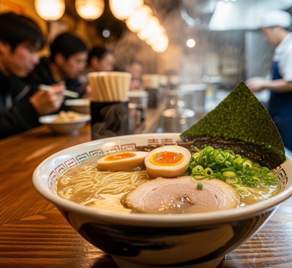 Ramen Soup in a Japanese Ramen shop