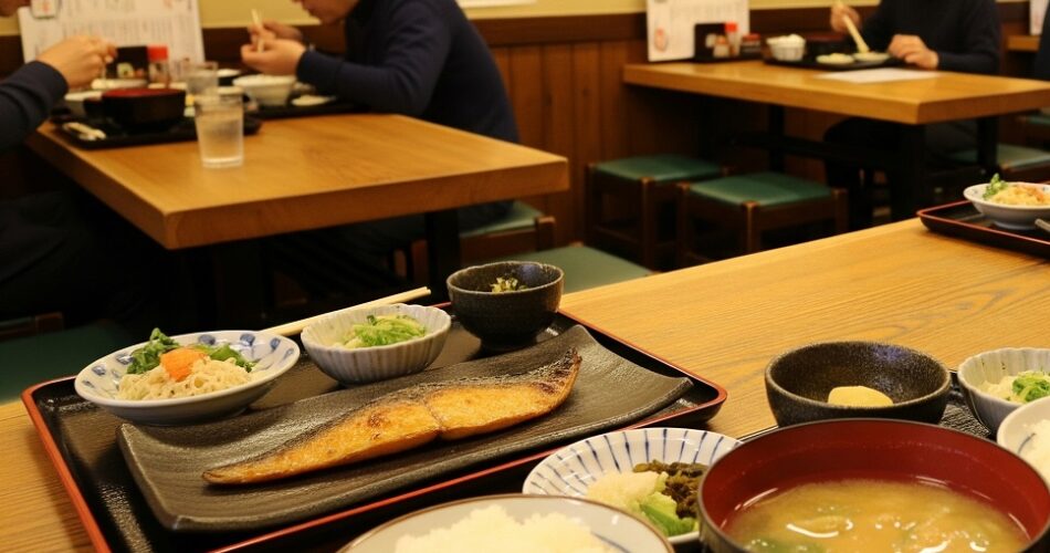 A meal in a Shokudo in Japan